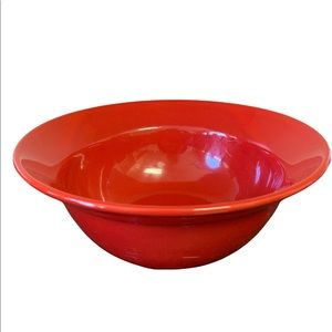 PIER 1 Earthenware Red Ceramic Serving Bowl 10” Made In Spain EUC